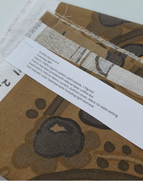 Coffee-dyed Marimekko woven fabric — laboratory testing programme